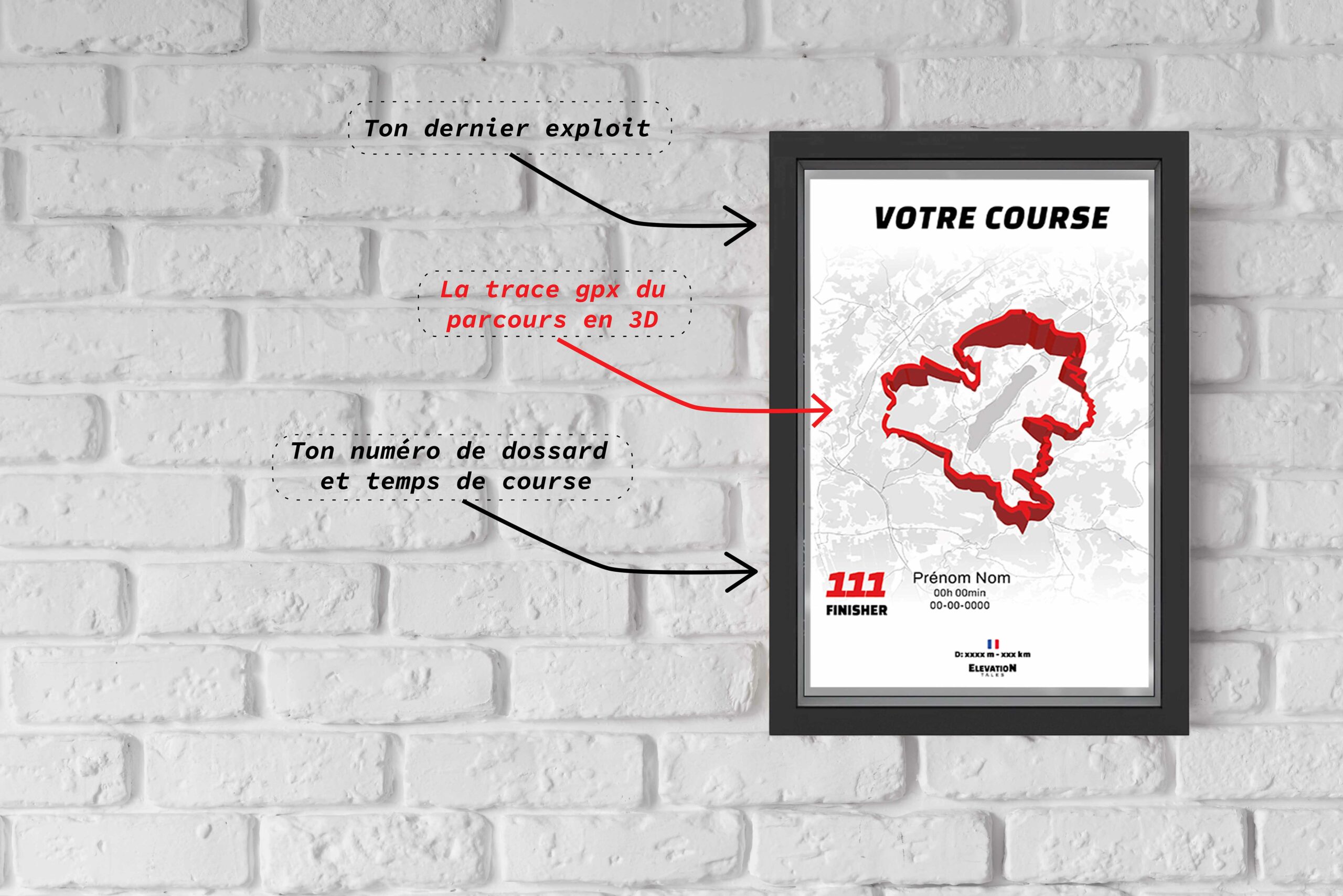 Cadre 3d personnalisé souvenir running